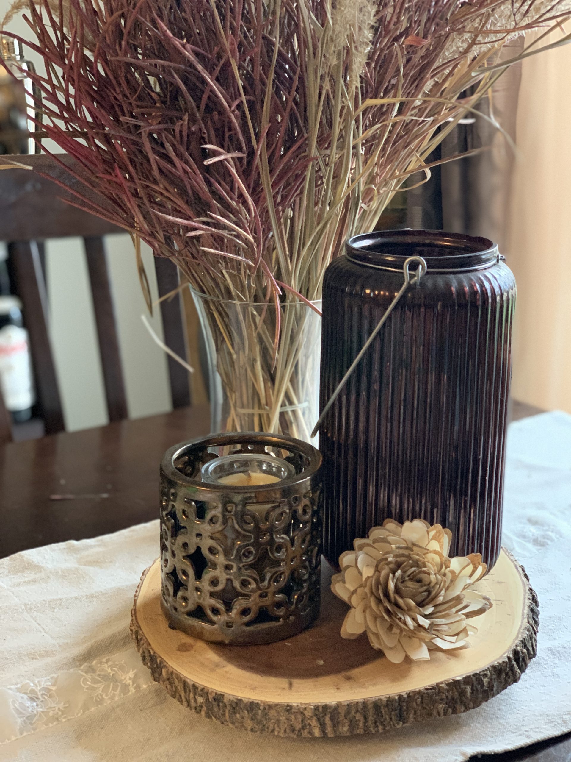 A fall garden centerpiece